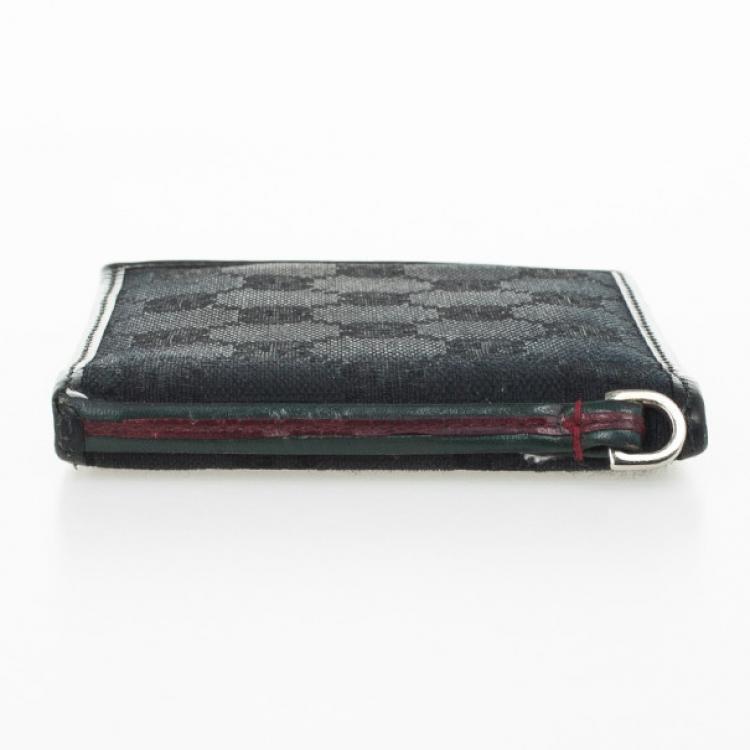 Pre Owned Gucci Black Monogram Billfold Wallet