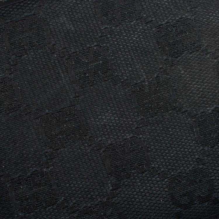 Pre Owned Gucci Black Monogram Billfold Wallet