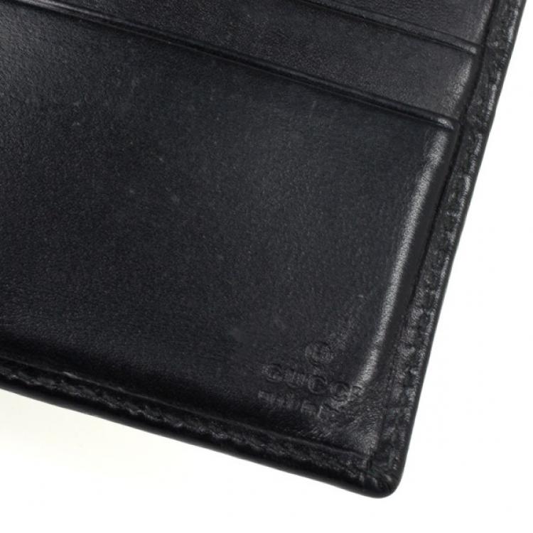 Pre Owned Gucci Black Monogram Billfold Wallet
