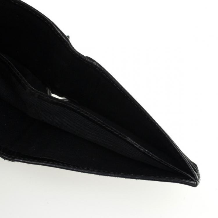 Pre Owned Gucci Black Monogram Billfold Wallet