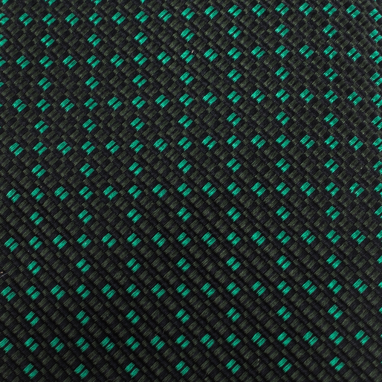 Pre Owned Gucci Two Tone Grid Pattern Silk Jacquard Tie 