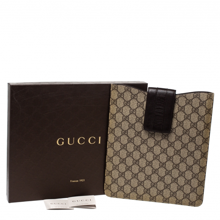 Pre Owned Gucci Beige/Brown GG Supreme Canvas iPad Case