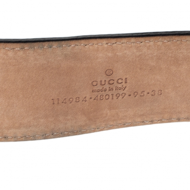 مملوكة مسبقًا Gucci Red/Green Canvas and Leather Web Interlocking G Buckle Belt 95CM