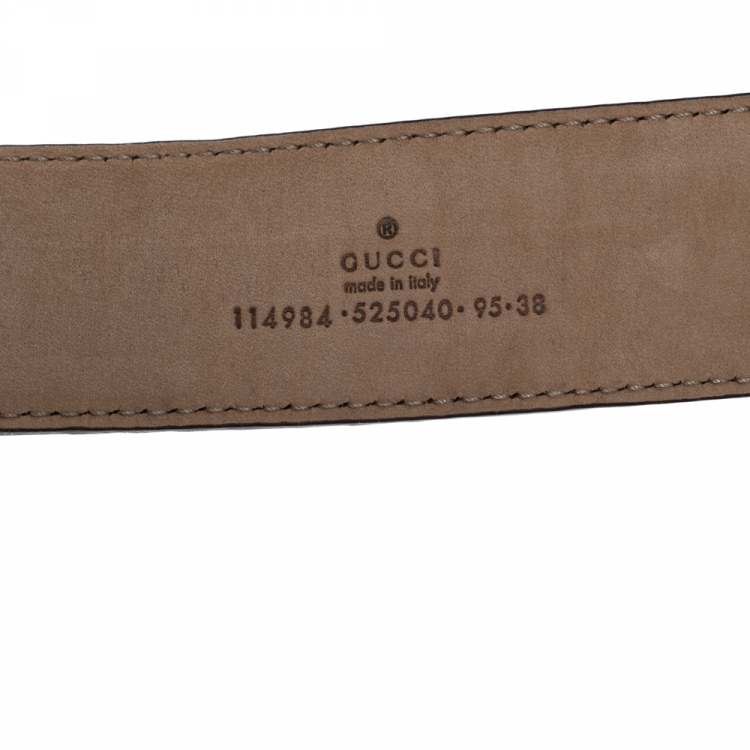 Pre Owned Gucci Green Guccissima Leather Interlocking G Buckle Belt 95CM