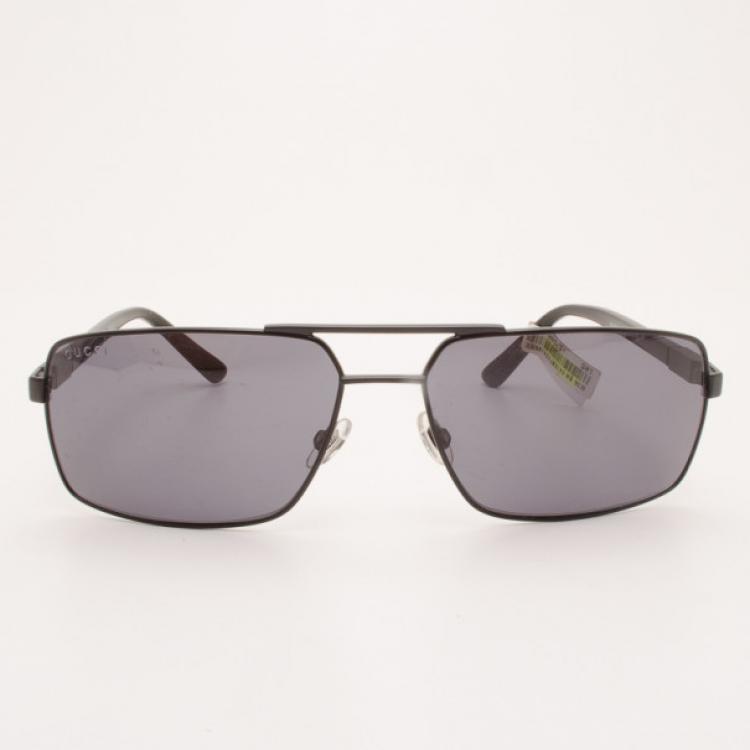 Pre Owned Gucci Black/Grey Metal Frame Sunglasses