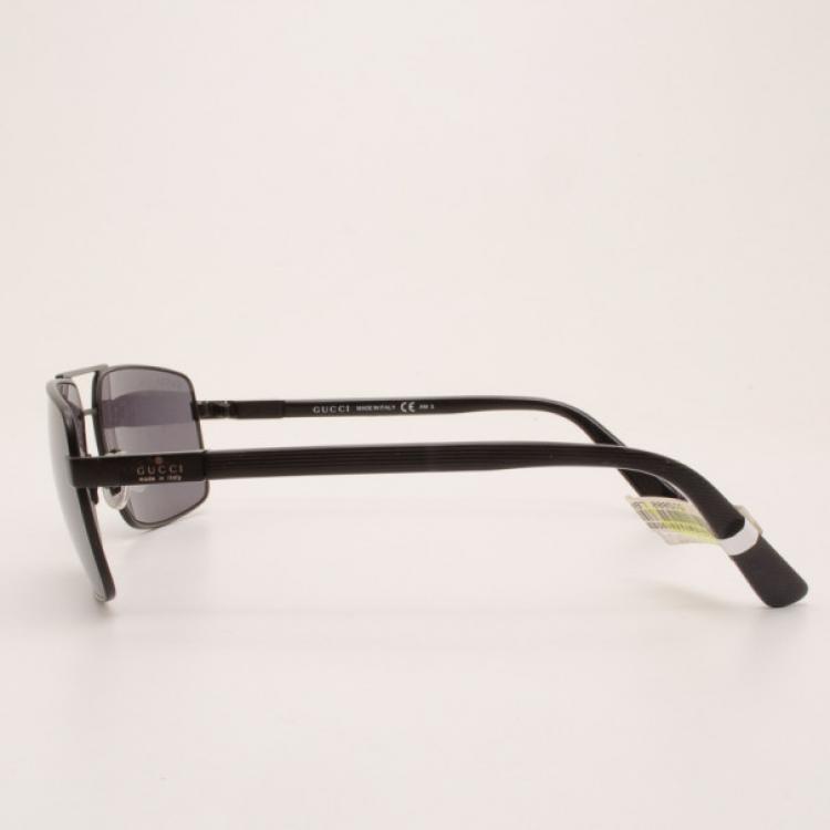 Pre Owned Gucci Black/Grey Metal Frame Sunglasses