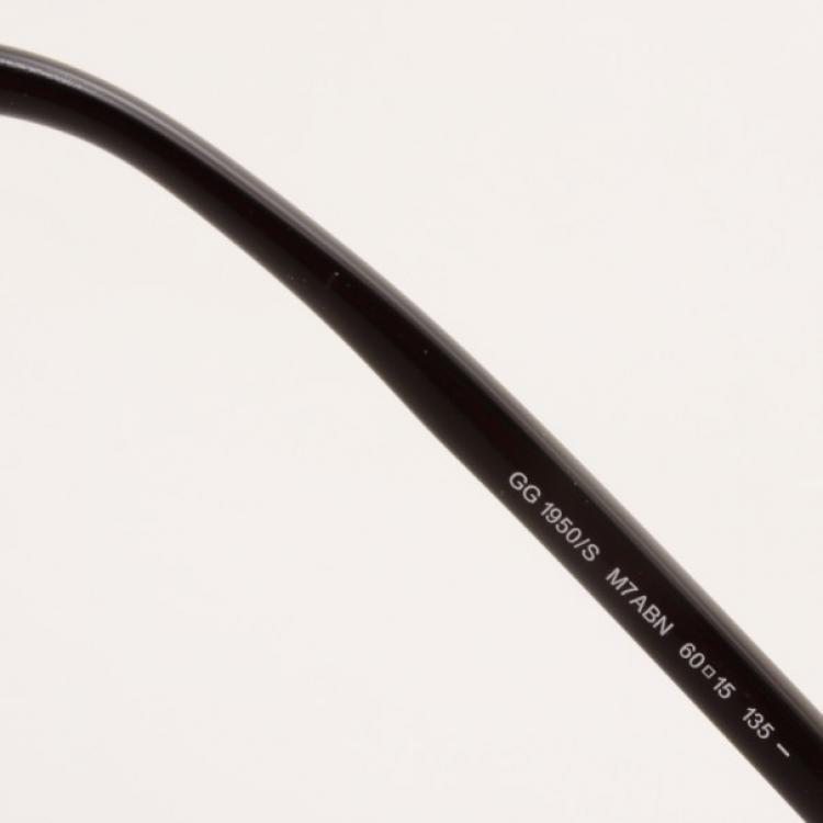 Pre Owned Gucci Black/Grey Metal Frame Sunglasses