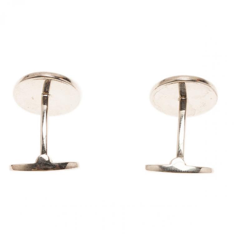 Pre Owned Gucci GG Sterling Silver Cufflinks