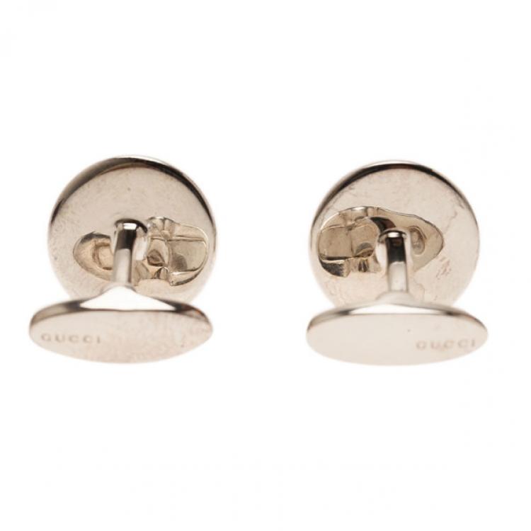 Pre Owned Gucci GG Sterling Silver Cufflinks