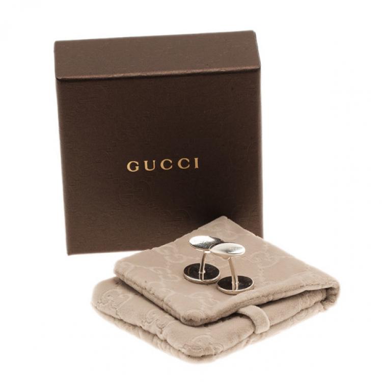 Pre Owned Gucci GG Sterling Silver Cufflinks