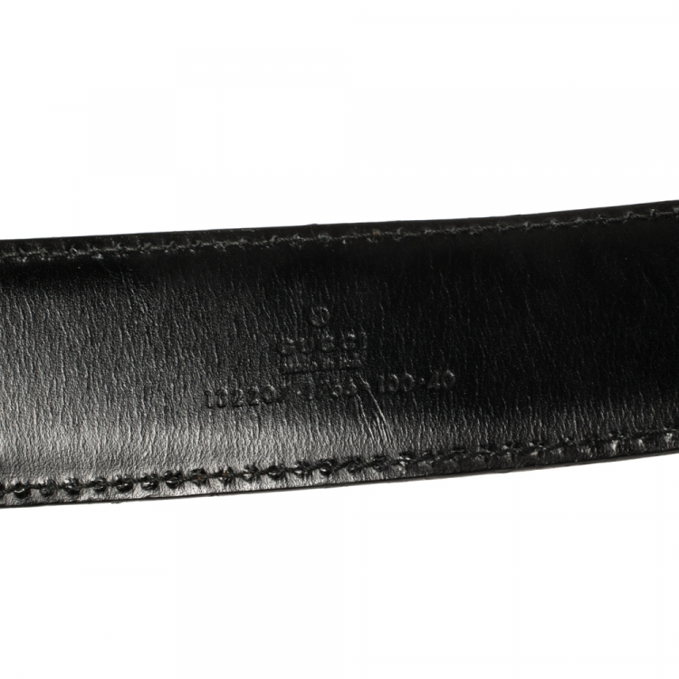 مملوكة مسبقًا Gucci Black Leather Buckle Belt 100CM