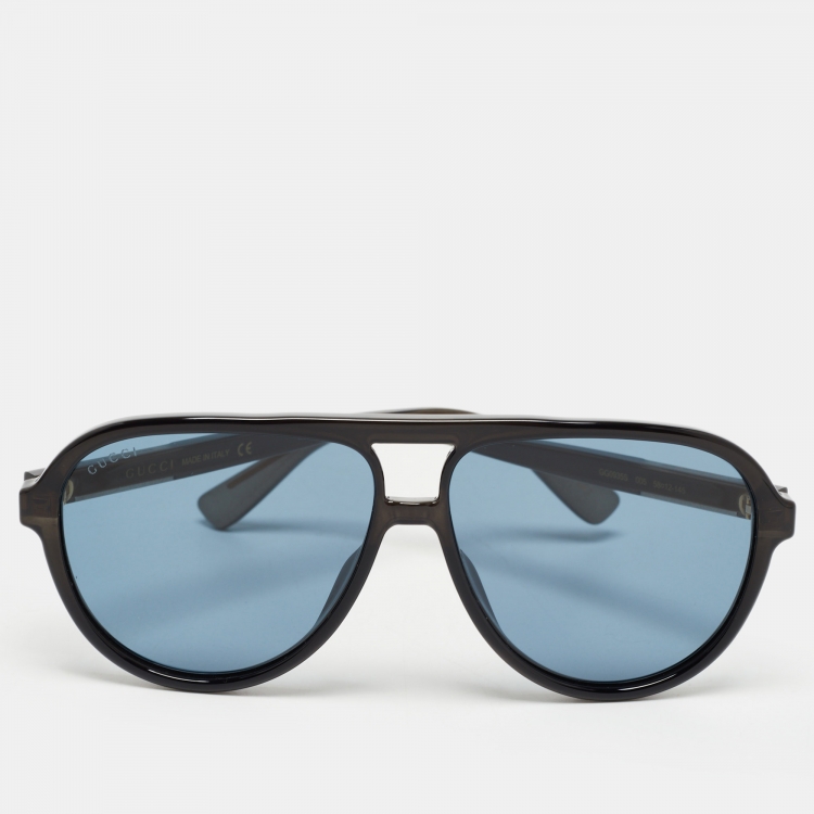 Pre Owned Gucci Black GG0935S Aviator Sunglasses