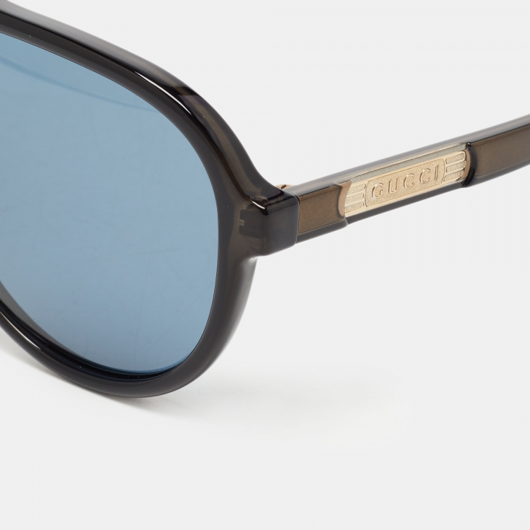 Pre Owned Gucci Black GG0935S Aviator Sunglasses