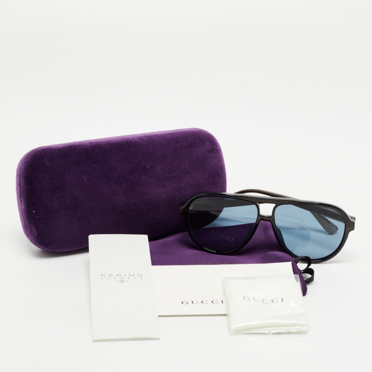 Pre Owned Gucci Black GG0935S Aviator Sunglasses