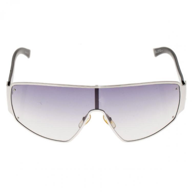 Pre Owned Gucci Black GG Shield Sunglasses