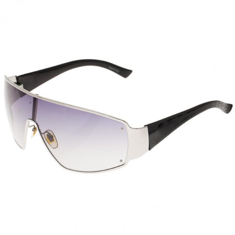 Pre Owned Gucci Black GG Shield Sunglasses