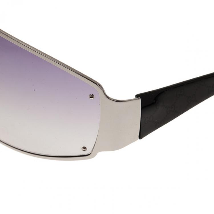 Pre Owned Gucci Black GG Shield Sunglasses