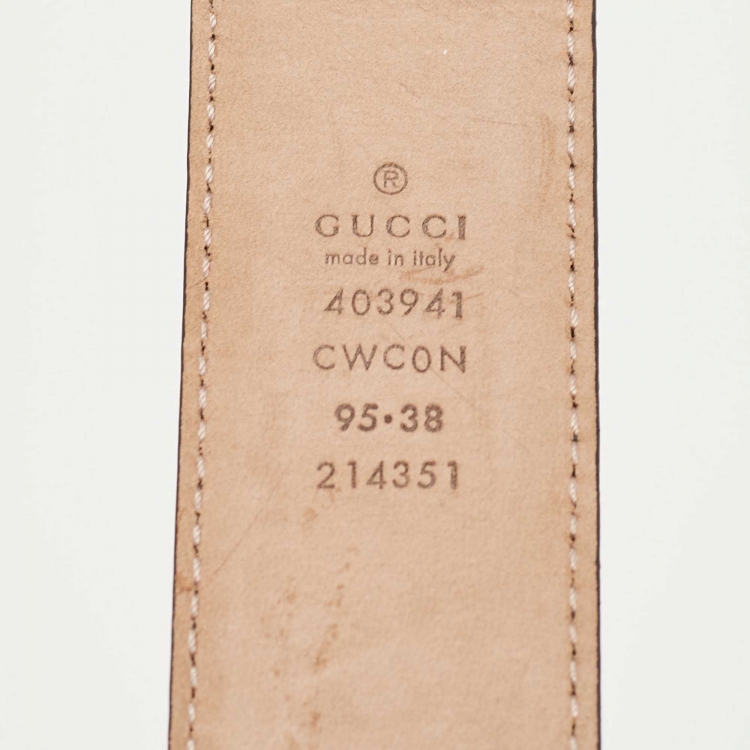 Pre Owned Gucci Navy Blue Guccissima Leather Square Buckle Belt 95CM