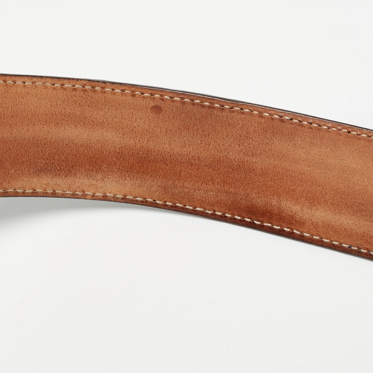 مملوكة مسبقًا Gucci Blue Guccissima Leather Interlocking G Buckle Belt 100CM