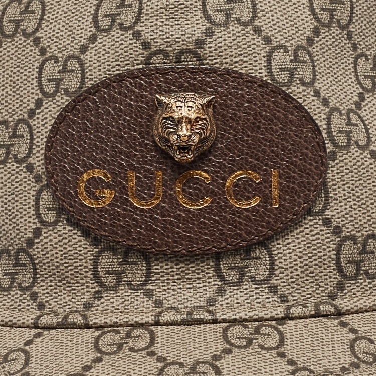 Pre Owned Gucci Beige Tiger GG Supreme Canvas Baseball Cap M