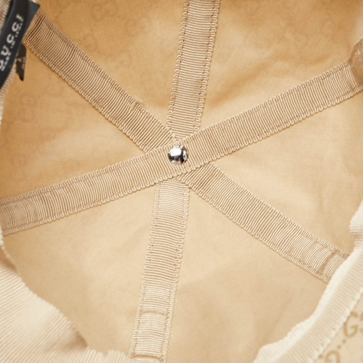 Pre Owned Gucci Beige GG Web Cotton Baseball Cap L