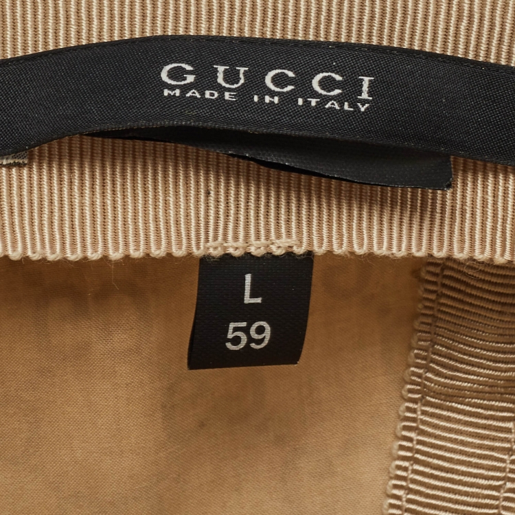 Pre Owned Gucci Beige GG Web Cotton Baseball Cap L