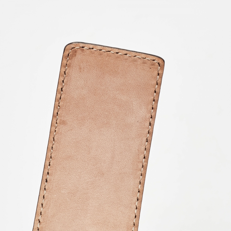 مملوكة مسبقًا Gucci Dark Brown Guccissima Leather Interlocking G Buckle Belt 105CM