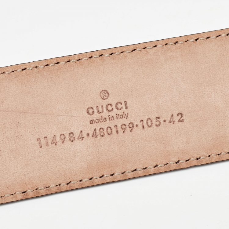 مملوكة مسبقًا Gucci Dark Brown Guccissima Leather Interlocking G Buckle Belt 105CM