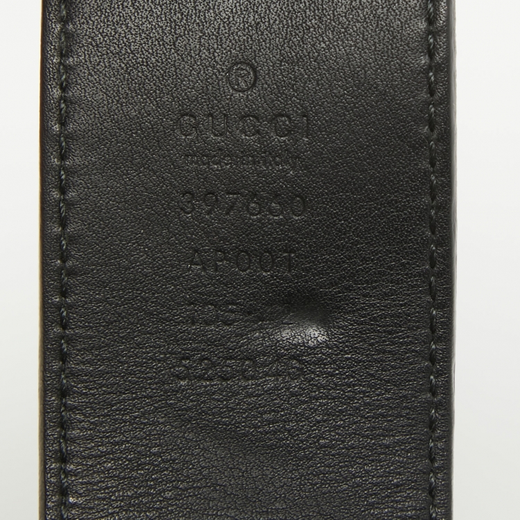 مملوكة مسبقًا Gucci Black Leather GG Marmont Buckle Belt 105CM