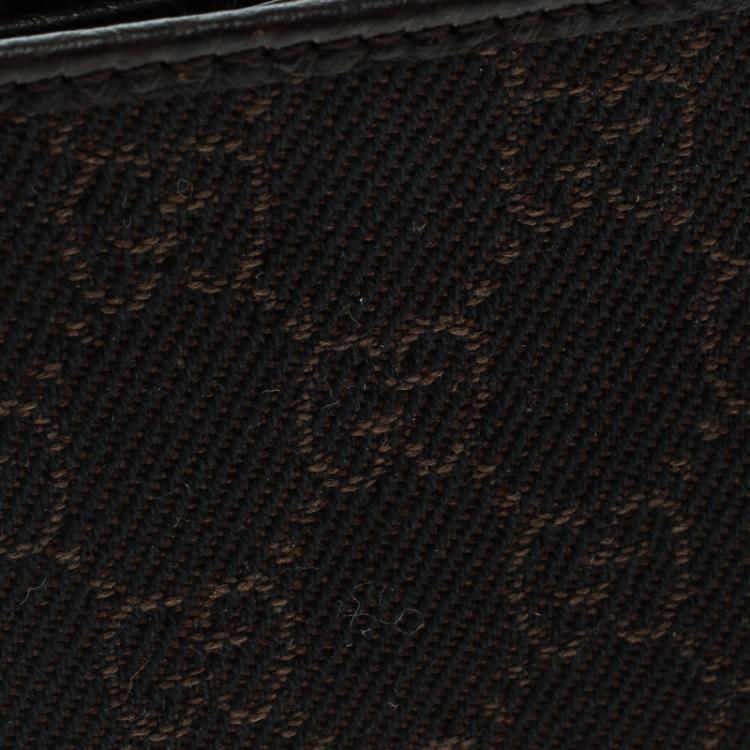 مملوكة مسبقًا Gucci Dark Brown GG Canvas and Leather Bi Fold Wallet