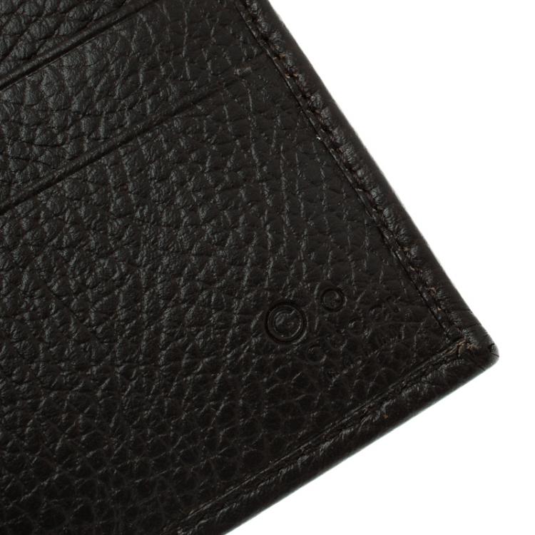 مملوكة مسبقًا Gucci Dark Brown GG Canvas and Leather Bi Fold Wallet