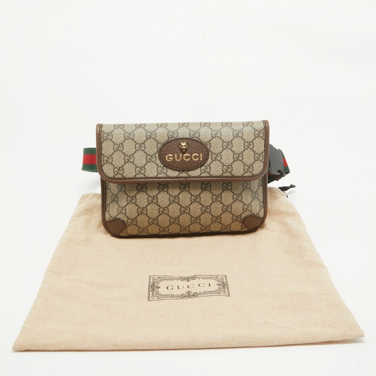 Pre Owned Gucci Beige/Brown GG Supreme Canvas and Leather Neo Belt Bag