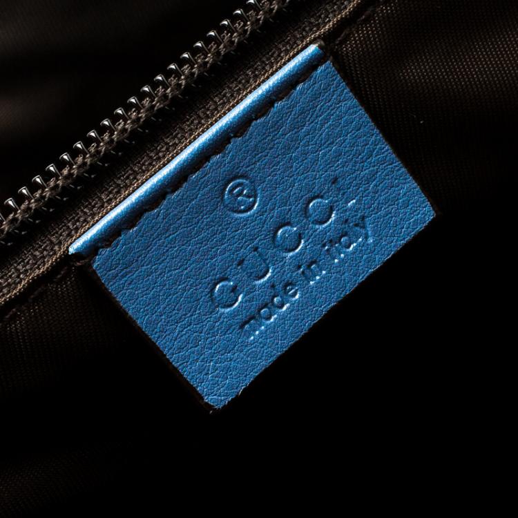 Pre Owned Gucci GG Beige/Light Blue Coated Canvas Star Diaper Messenger Bag