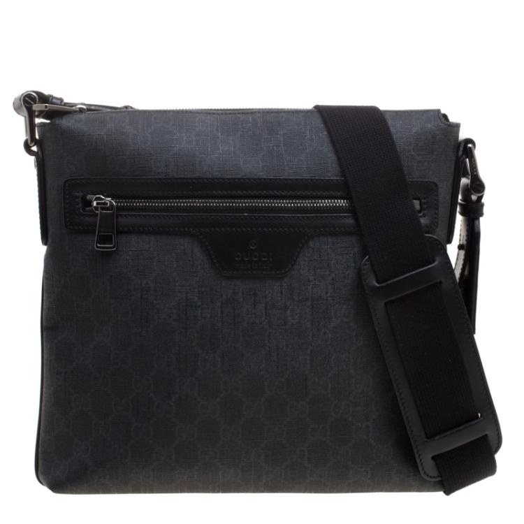 gucci black messenger canvas bag