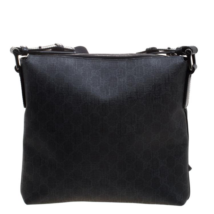 Pre Owned Gucci Black GG Supreme Canvas Messenger Bag
