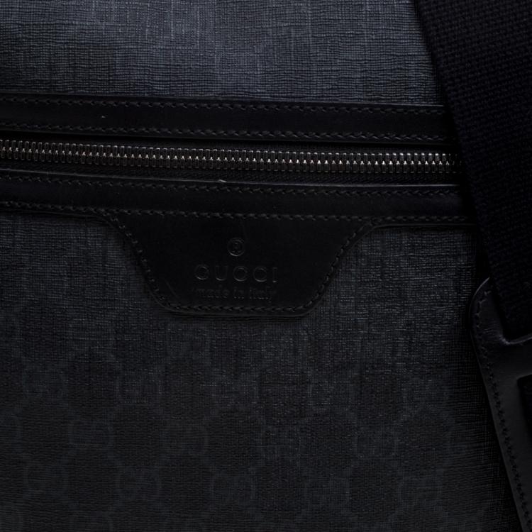 Pre Owned Gucci Black GG Supreme Canvas Messenger Bag
