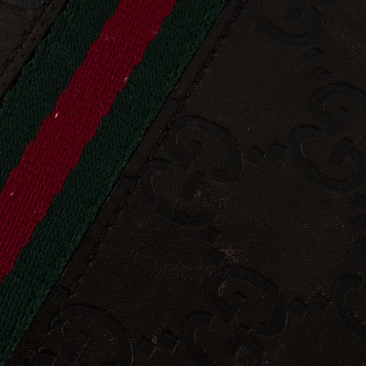 مملوكة مسبقًا Gucci Brown Guccissima Leather Web Bifold Wallet 