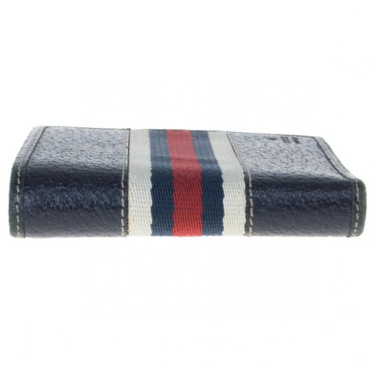 Pre Owned Gucci Signature Web Leather Men Bi-fold Wallet