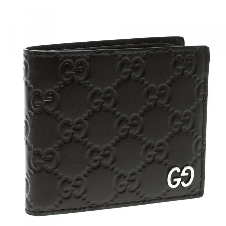مملوكة مسبقًا Gucci Dark Brown Guccissima Bifold Wallet 