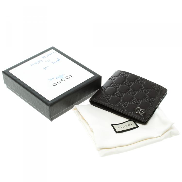 مملوكة مسبقًا Gucci Dark Brown Guccissima Bifold Wallet 