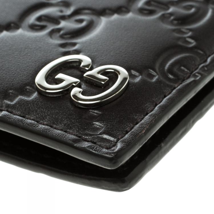 مملوكة مسبقًا Gucci Dark Brown Guccissima Bifold Wallet 