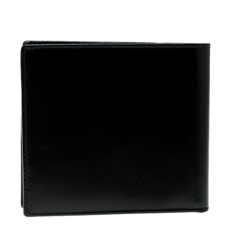 مملوكة مسبقًا Gucci Black Glossy Leather Logo Bifold Wallet