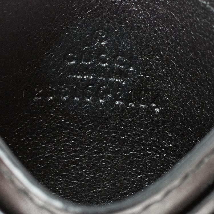 مملوكة مسبقًا Gucci Black GG Imprime Canvas and Leather Card Holder 