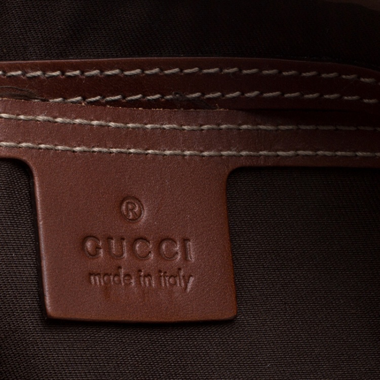 Pre Owned Gucci Light Beige GG Supreme Canvas Web Duffle Bag