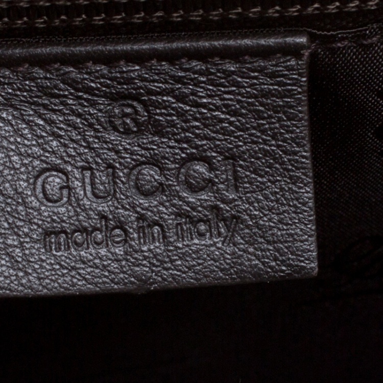 Pre Owned Gucci Black Guccissima Leather Messenger Bag