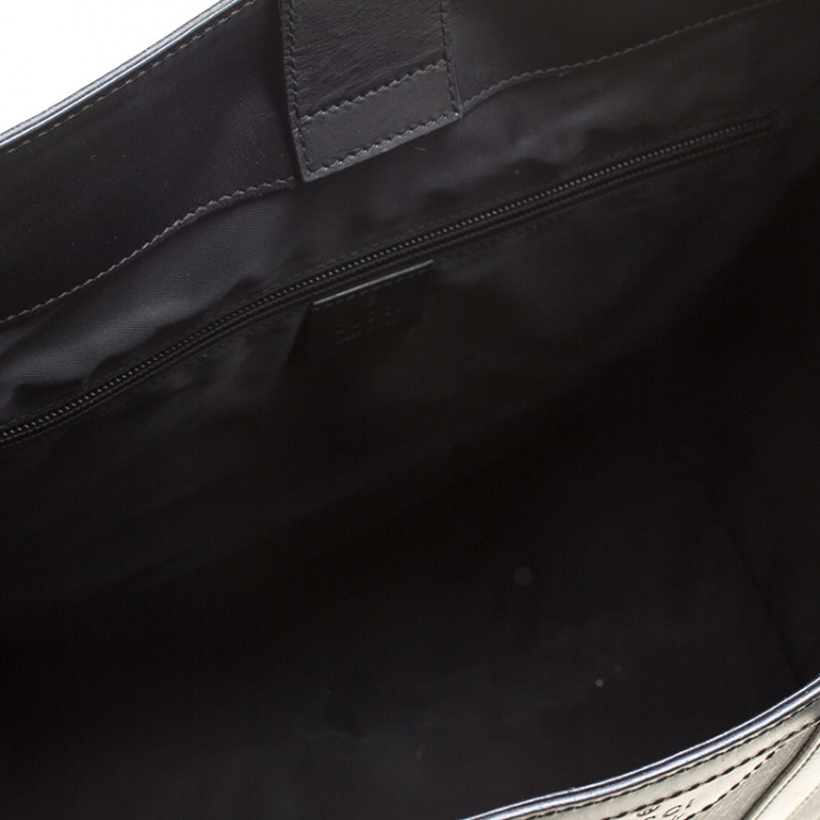 Pre Owned Gucci Grey/Black GG Supreme Canvas Tote