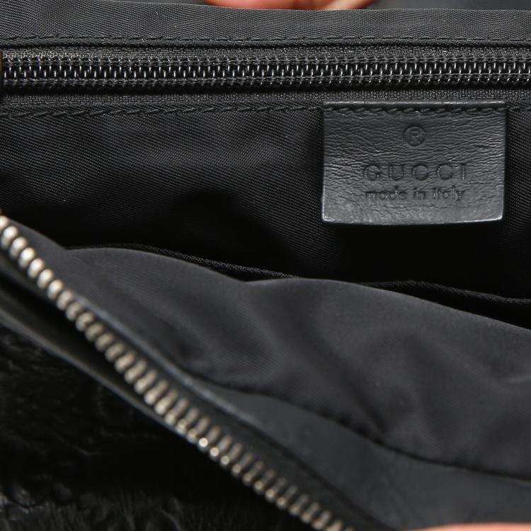 Pre Owned Gucci Black Guccissima Leather Messenger Bag