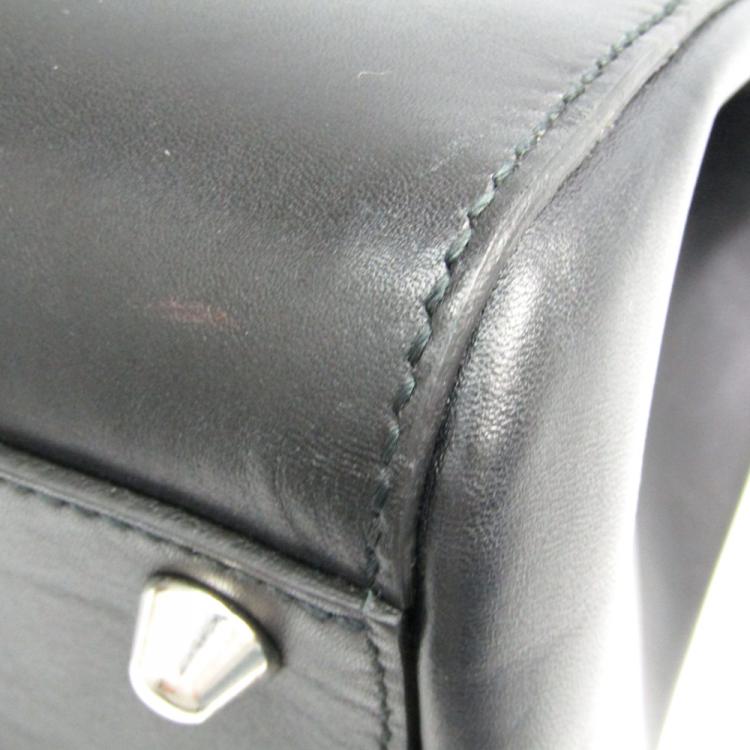Pre Owned Gucci Black Leather Carry On Buckle Tote
