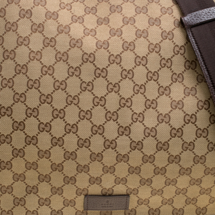 Pre Owned Gucci Beige GG Canvas large Messenger Bag