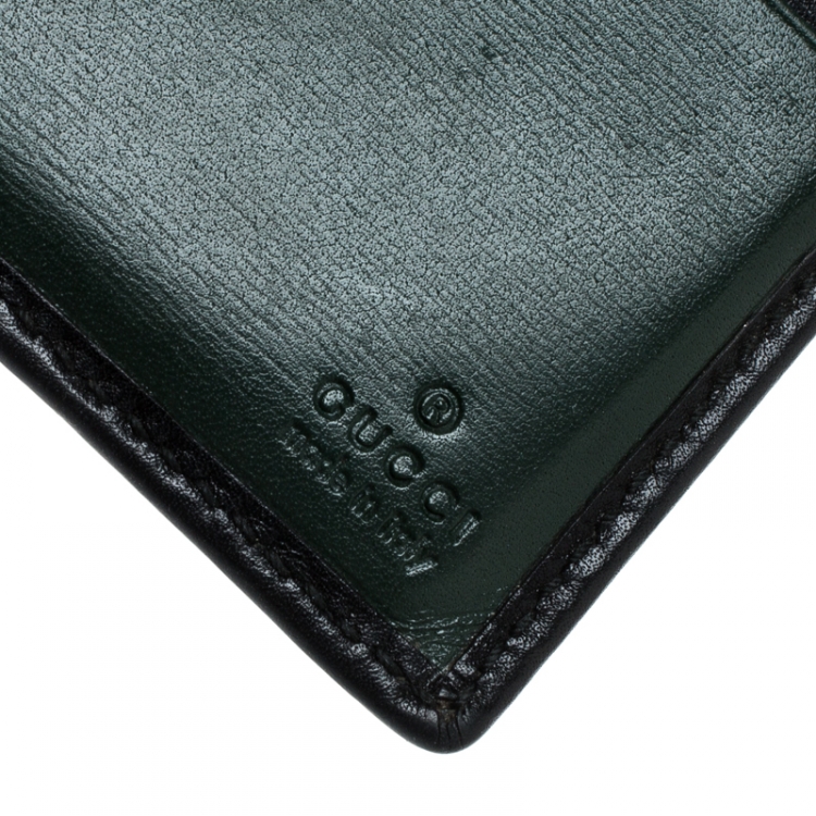 Pre Owned Gucci Black Leather Bifold Wallet